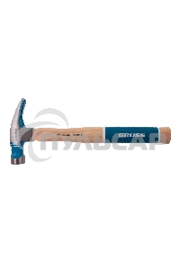 Молоток-гвоздодер, 380 г, угол 75, магнит, обрезиненная рукоятка AMERICAN HICKORY GROSS