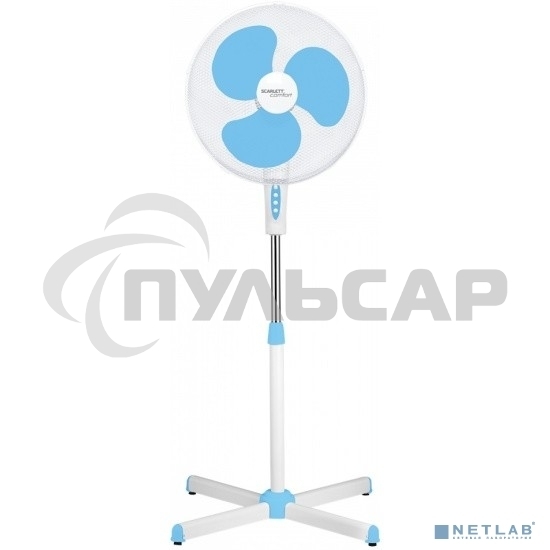 Вентилятор напольный Scarlett SC-SF111B29 45Вт скоростей:3 белый/голубой