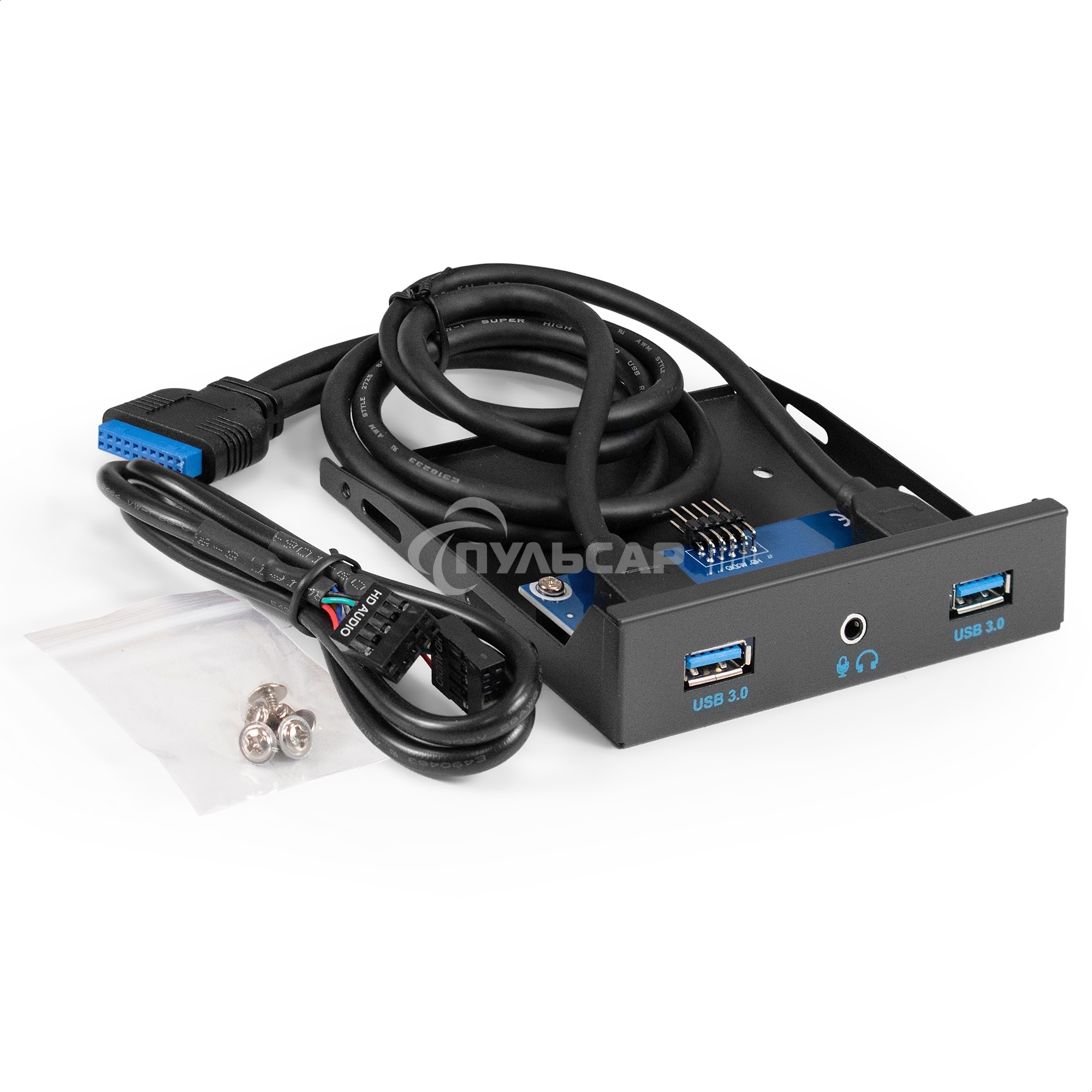 Планка USB на переднюю панель ExeGate U3H-627S, 3,5