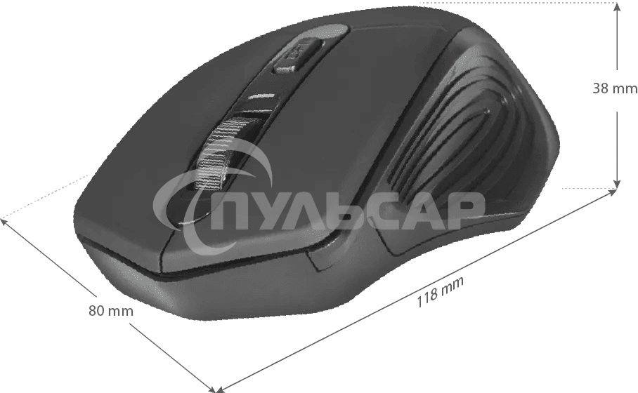 Мышь беспроводная Defender Datum MB-345 черный, 1600 dpi, радиоканал, USB, кнопки - 4