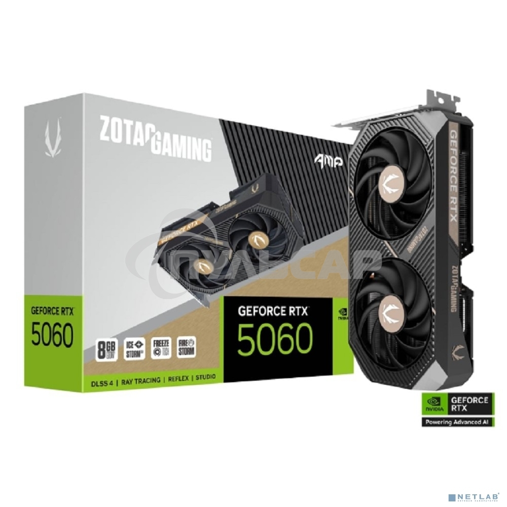 Видеокарта Zotac RTX 5060 TWIN EDGE OC 8Gb GDDR7 128bit 3xDP HDMI 2FAN MEDIUM PACK