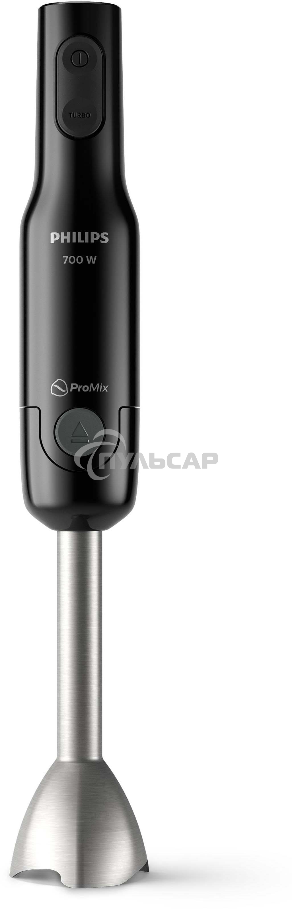 Блендер погружной Philips HR2543/90, 700Вт, 1 скорость, турбо режим, стакан для взбивания, венчик, измельчитель, черный