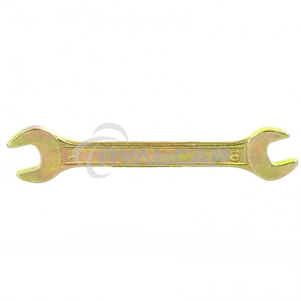 Ключ рожковый, 10 х 11 мм, желтый цинк Сибртех