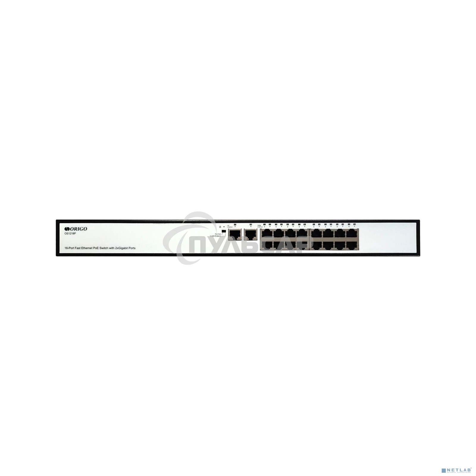 Неуправляемый PoE-коммутатор ORIGO OS1218P/190W/A1A 16x100Base-TX PoE+, 2x1000Base-T, PoE-бюджет 190 Вт, корпус металл