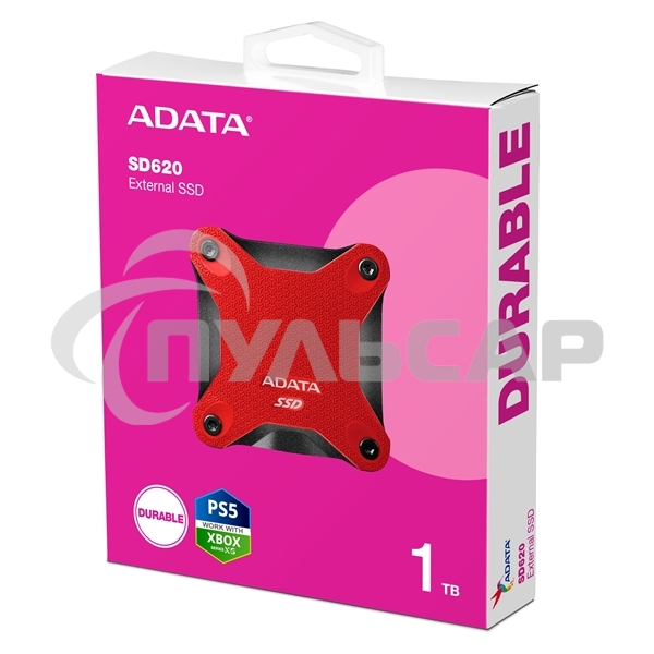 Внешний SSD ADATA SD620, 1TB, USB 3.2 Gen 2 Type-A, R/W 550/480, красный