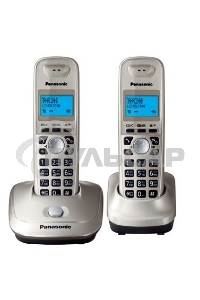 Телефон беспроводной (DECT) Panasonic KX-TG2512RUN (платиновый) Доп трубка в комплекте,АОН, Caller ID,спикерфон на трубке,полифония