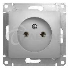 Механизм розетки 1-м СП Glossa 16А IP20 без заземл. алюм. SchE GSL000341
