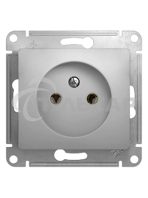 Механизм розетки 1-м СП Glossa 16А IP20 без заземл. алюм. SchE GSL000341