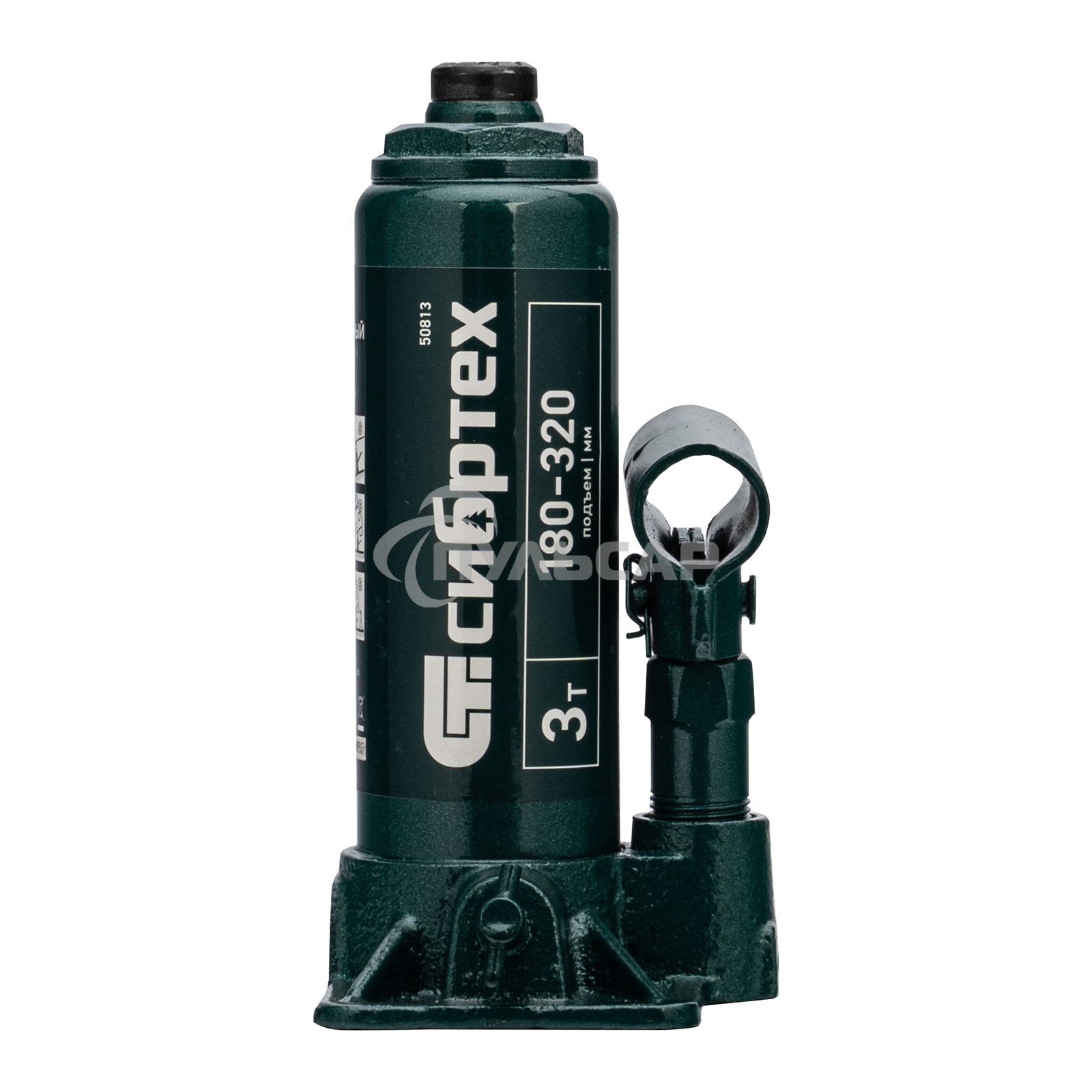 Домкрат гидравлический Сибртех бутылочный, 3т, 180-320мм, в пласт. кейсе