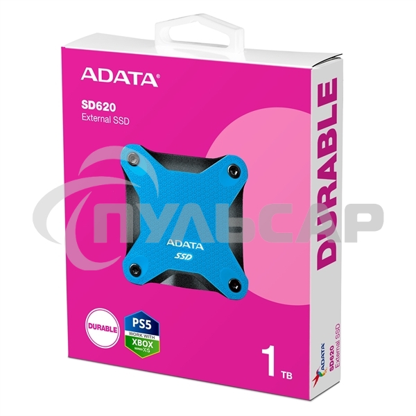 Внешний SSD ADATA SD620, 1TB, USB 3.2 Gen 2 Type-A, R/W 520/460, синий