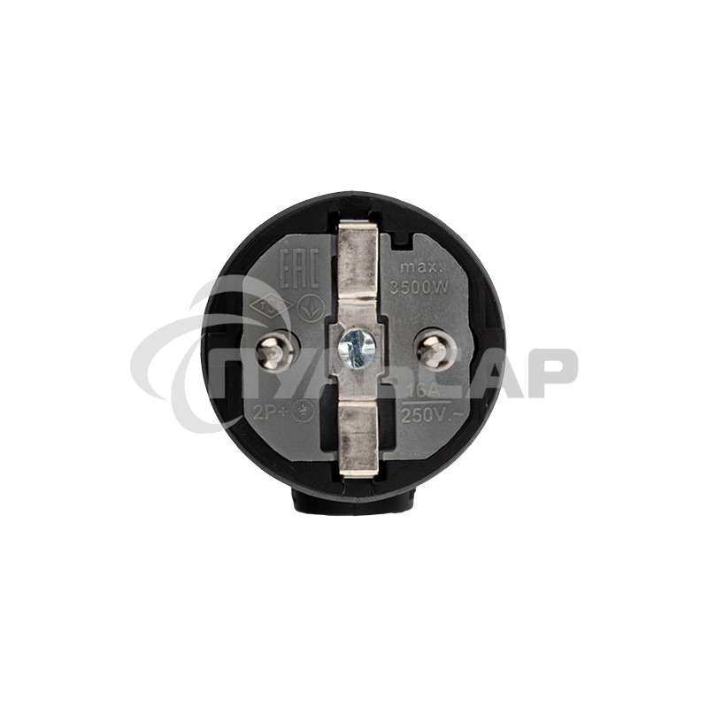 Вилка угловая влагозащищенная, с/з, 16 А, IP44 каучук Rexant