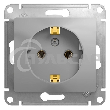 Механизм розетки 1-м СП Glossa 16А с заземл. алюм. SchE GSL000343