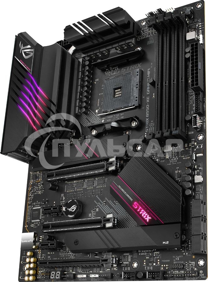 Материнская плата ASUS ROG STRIX B550-XE GAMING WIFI, AM4, AMD B550, 4xDDR4, 6xSATA, 2xM.2, 1xPCI-E 4.0 x16, 1xPCI-E 4.0 x8, 1xPCI-E 3.0 x4, 1xHDMI, 1xDP, 1x 2.5Gb LAN, 2xUSB-A 3.2 Gen 2, 1xUSB-C 3.2 Gen 2, 4xUSB 2.0, 5x3.5 мм, 7.1, Standard-ATX