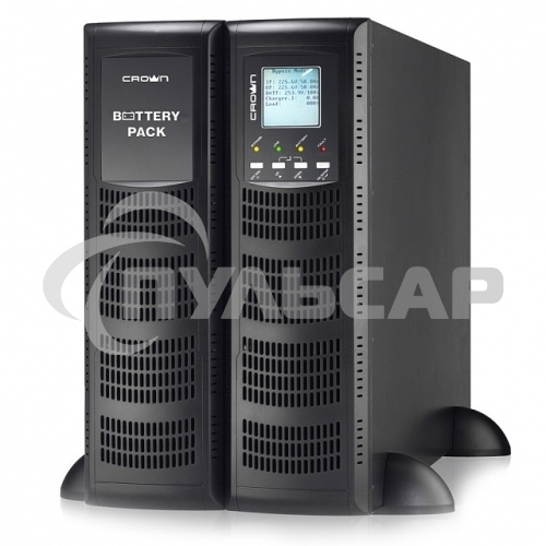 Источник бесперебойного питания CROWN On-Line CMUOA-300X-6K 6000VA/5400W, корпус металл, TOWER&RACK, 3U+3U, АКБ 16*12V/7AH, PF-0.9, AVR 110-300V, порт USB+RS-232, EPO, розетки - клемная колодка (Ph+N+GND), входной кабель 2,5 м, вентилятор охлаждения, авто