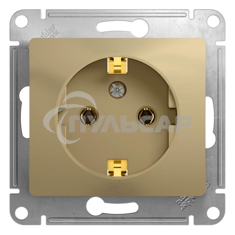 Механизм розетки 1-м СП Glossa 16А с заземл. титан SchE GSL000443