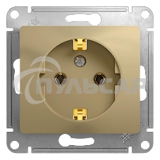 Механизм розетки 1-м СП Glossa 16А с заземл. титан SchE GSL000443