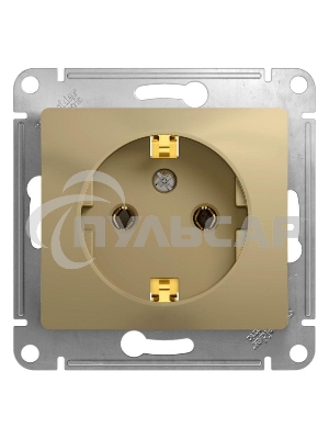 Механизм розетки 1-м СП Glossa 16А с заземл. титан SchE GSL000443