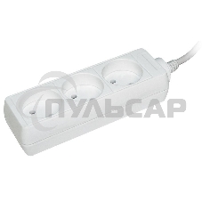 Удлинитель 3х1.5м без заземл. 10А IP20 У3 2P ИЭК WYP10-06-03-01-N