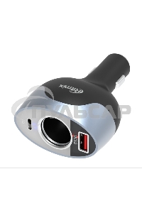 Разветвитель роз.прикуривателя Ritmix RM-12XQPD 1xSoc 2xUSB черный/серебристый/серебристый (80000163)