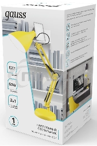 Светильник Gauss GT0035 настольный на струбцине/основание E27 желтый 60Вт