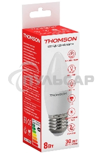 Лампа светодиодная Hiper THOMSON LED CANDLE 8W 670Lm E27 4000K TH-B2022