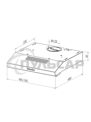 Вытяжка козырьковая Lex S 600 белый, 59.5 см, 440 куб. м/ч, 42 дБ