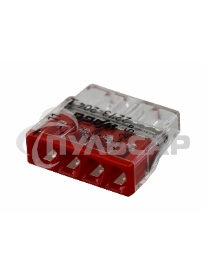 Клемма 4х(0.5-2.5мм) 4-х проводн. для распред. короб. (без п) WAGO 2273-204