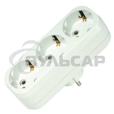 Тройник 3 гнезда 16 А c заземлением линейный MAKEL 10033