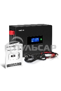 Комплект Источник бесперебойного питания EX295994RUS + батарея 100Aч EX285656RUS 2шт (инвертор, синус, для котла, PF=1, настенный) ExeGate IdealSine SR-1500.LCD.2SH 1500VA/1500W, чистая синусоида, цветной LCD-дисплей, 2*Schuko, крепление настенное, Black 