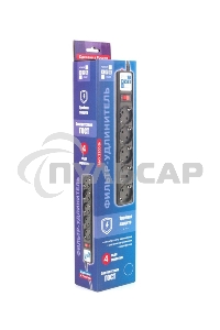 Сетевой фильтр Powercube SPG5-10M 10м (5 розеток) черный (коробка)