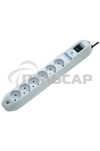 Сетевой фильтр Pilot GL 1.8м (6 розеток) белый (коробка)