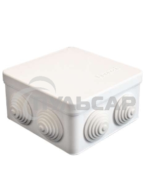 Коробка распр. ОП 105х105х56 7 выходов 4 гермоввода IP54 крышка защелкивающаяся бел. Epplast 100011