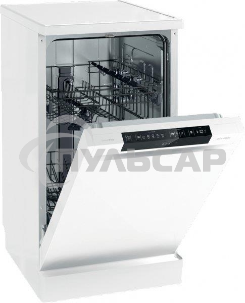 Посудомоечная машина, Gorenje GS531E10W, белая с черным, 44.8 см, 9 компл., 47 дБ, класс A++