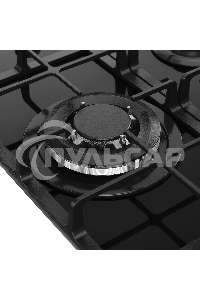 Варочная поверхность MONSHER/ Варочная поверхность MONSHER, газ, High-Tech, 45 см, автоматический электроподжиг, газ-контроль, форсунки под сжиженый газ, SABAF конфорки, чугунные решетки, черный