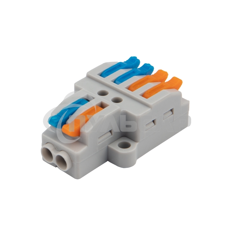 Клемма соединительная многоразовая быстрозажимная разветвительная, с монтажной площадкой (2х2) (50 шт./уп.) Rexant