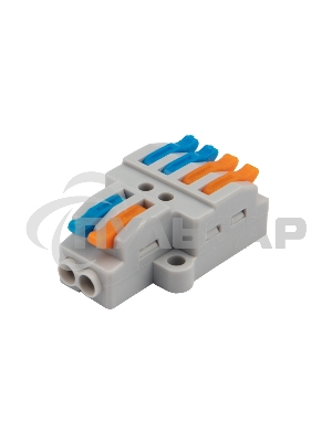 Клемма соединительная многоразовая быстрозажимная разветвительная, с монтажной площадкой (2х2) (50 шт./уп.) Rexant