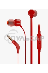 Наушники-гарнитура JBL T110 красный