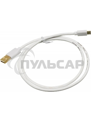 Кабель USB2.0 2A Square USB A (m)/micro USB B (m) 0.75м Позолоченные контакты