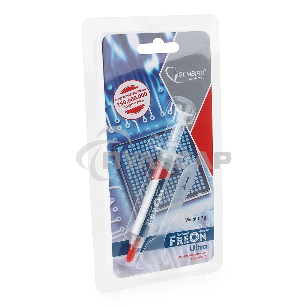 Термопаста Gembird FreOn Ultra GF-21-3 для радиаторов, 3гр, шприц