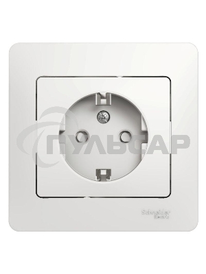 Розетка 1-м СП Glossa 16А защ. шторки с заземл. в сборе бел. SchE GSL000144