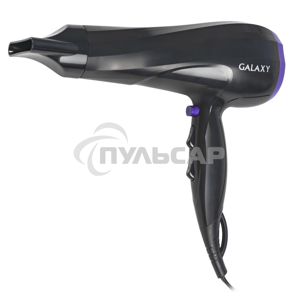 Фен для волос Galaxy Line GL 4332, черный, 2000 Вт, 2 скорости потока воздуха, 3 температурных режима, функция 