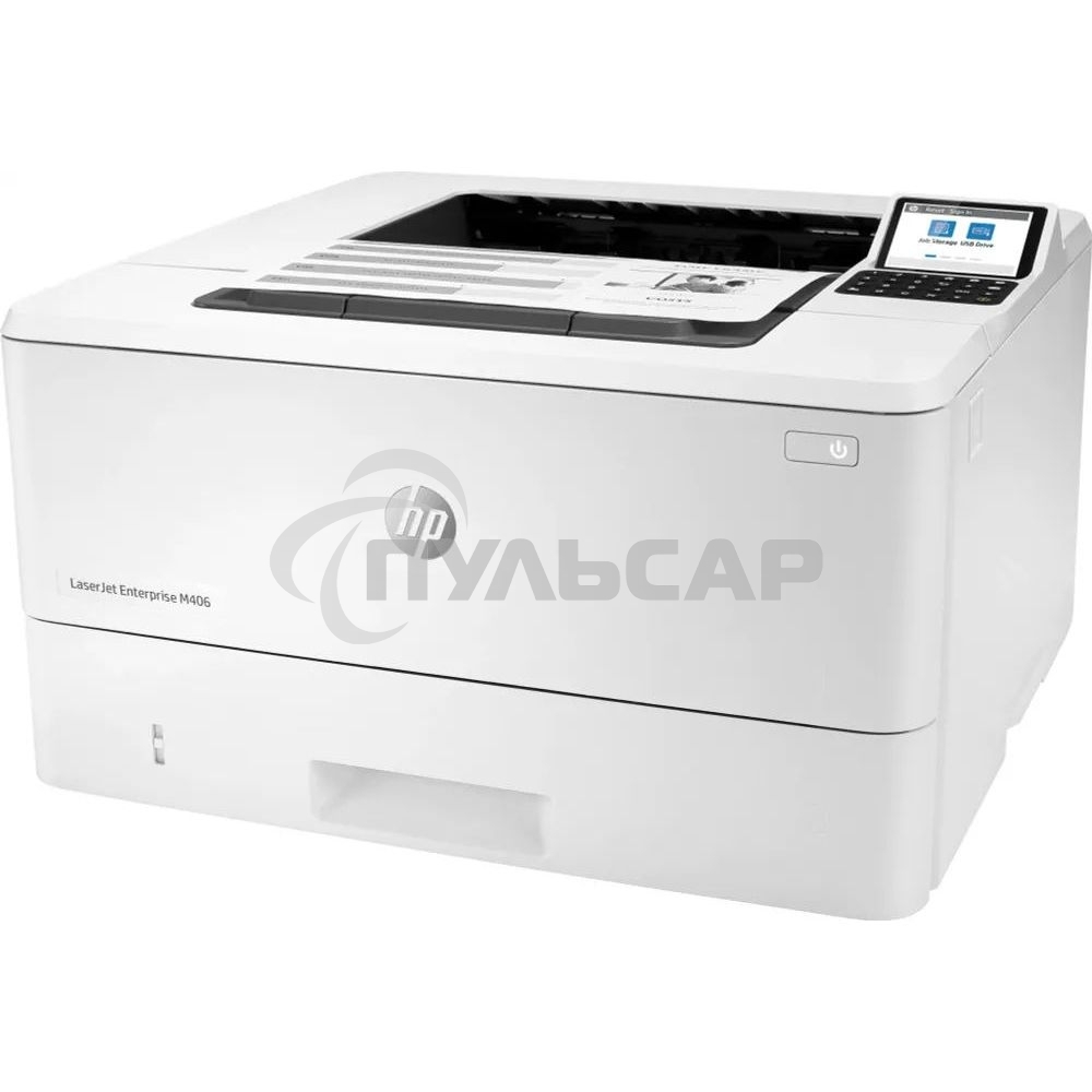 Принтер лазерный HP LaserJet Enterprise M406dn (3PZ15A), A4, ч/б, печ. до 40 стр/мин., 1200 x 1200 dpi, USB, RJ-45, Air Print, Mopria