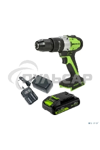 Дрель-шуруповерт GREENWORKS GD24DD60, Аккумуляторная, 24В, без АКБ и ЗУ, Ударная