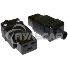 Вилка Lanmaster IEC 60320 C19 16A 250V разборная черная Вилка Lanmaster IEC 60320 C19 16A 250V разборная черная