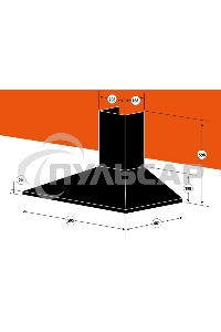 Вытяжка каминная Centek СТ-1820-60 белый, 60 см, 800 куб. м/ч, 55 дБ