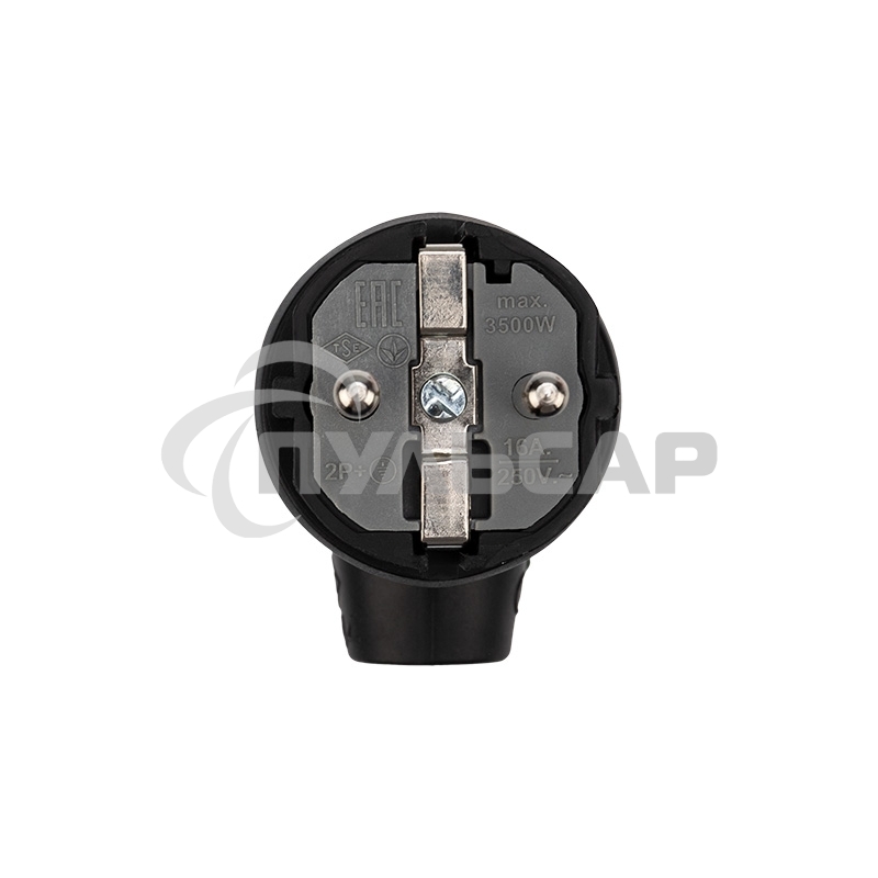 Вилка угловая влагозащищенная с кольцом, с/з, 16 А, IP44 каучук Rexant