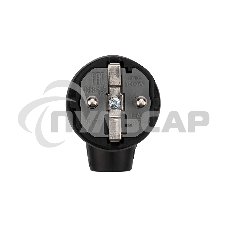 Вилка угловая влагозащищенная с кольцом, с/з, 16 А, IP44 каучук Rexant