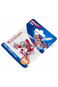 Наконечник кольцевой Rexant изолированный, ø8.4мм, 0.5-1.5мм², НКи 1.5-8 / НКи 1,25-8 / RV1.25-8, красный, в упак. 10 шт.