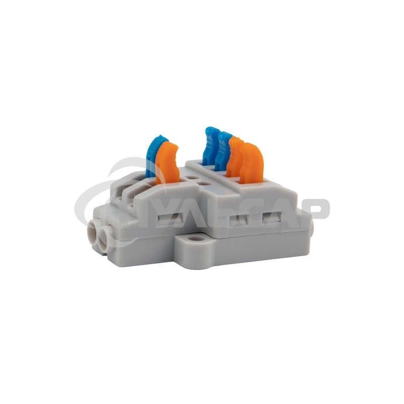 Клемма соединительная многоразовая быстрозажимная разветвительная, с монтажной площадкой (2х2) (50 шт./уп.) Rexant