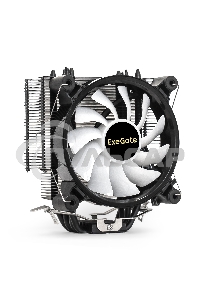 Кулер для процессора ExeGate Dark Magic EXX400V2-PWM.RGb серебристый, 120 мм, алюминий/медь, 2100 об/мин, 24 дБ, 4 pin, 140 Вт, 155 мм
